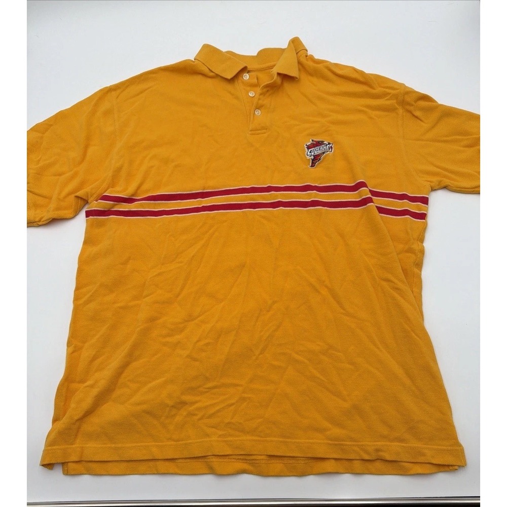 Vintage Iowa State Cyclones Polo Shirt Mens XXL  2XL Yellow 1992 Y2K 90's Era